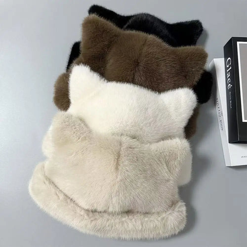 Cute Ears Fluffy Winter Bucket Hat