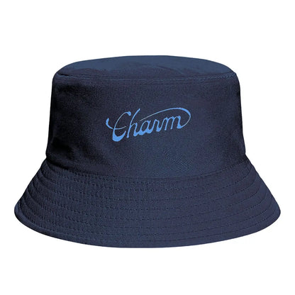 Charm Blue Cursive Text Winter Style Bucket Hat