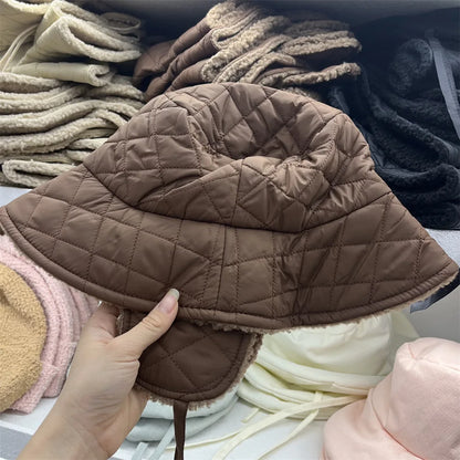 Thick Warm Earflap Winter Bucket Hat