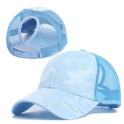 Camouflage Mesh Ponytail Baseball Cap