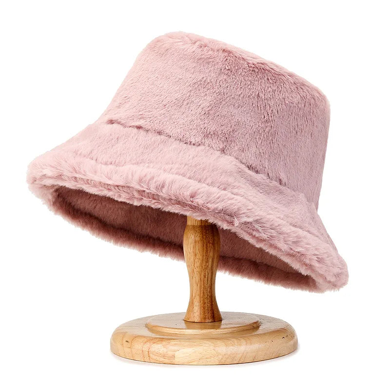 Korean Lamb Faux Fur Winter Bucket Hat