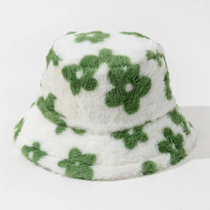Stamp Print Warm Bucket Hat