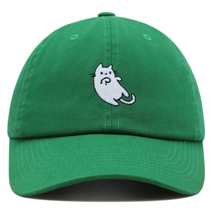 White Cat Kawaii Embroidered Adjustable Baseball Cap