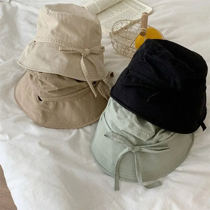 Korean Lace-Up Lightweight Fisherman Bucket Hat