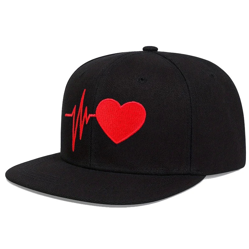 Unisex Heart Electrocardiogram Embroidery Hip-hop Hats