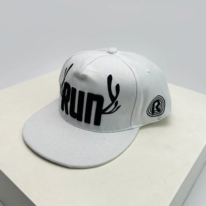 Unisex Flat Eave Embroidered RUN Letters Baseball Hats
