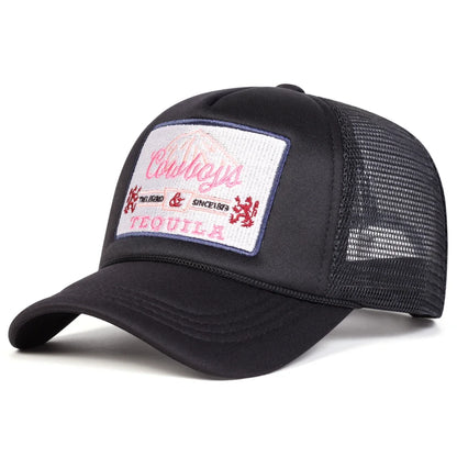 Unisex Tequila Letter Embroidery Mesh Baseball Cap