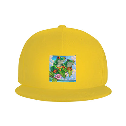 Cartoon Jungle Frogs Pattern Breathable Snapback Cap