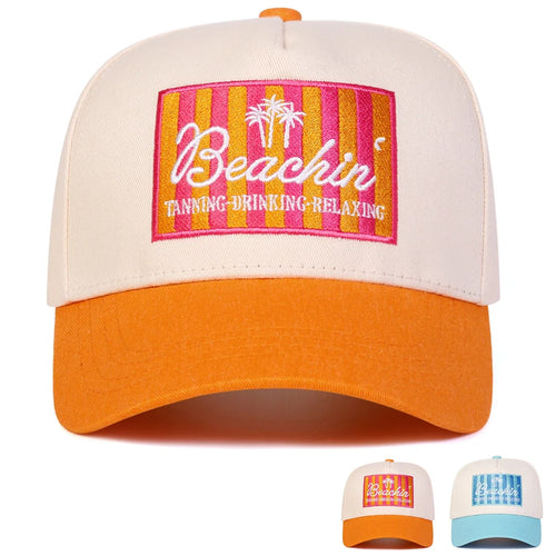 Beachin Embroidery Adjustable Outdoor Baseball Cap