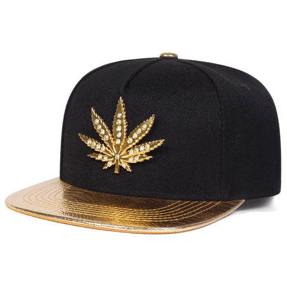 Unisex Maple Leaf Label Leather Hip-hop Hats