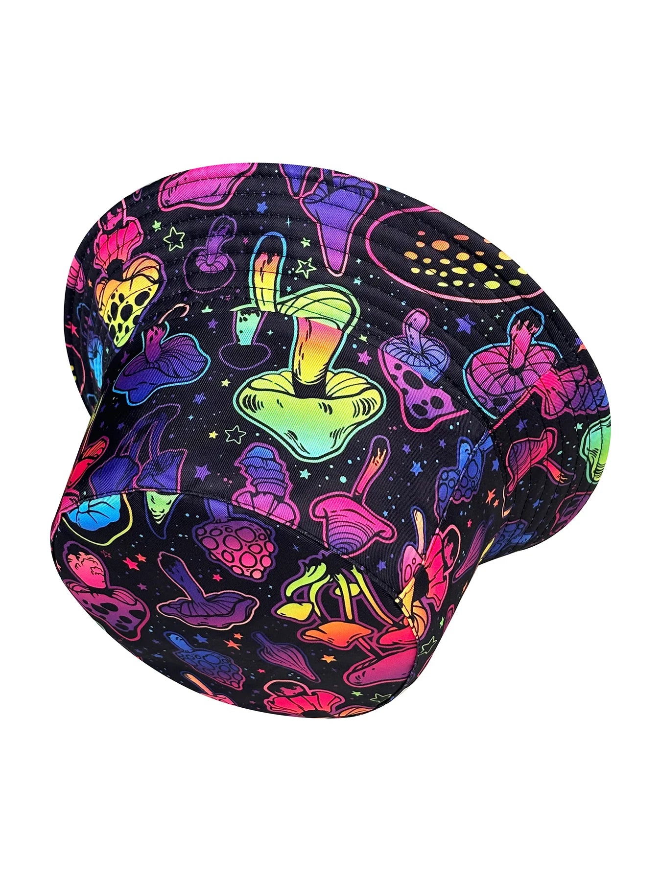 Dreamy Colorful Mushroom Reversible Foldable Bucket Hat