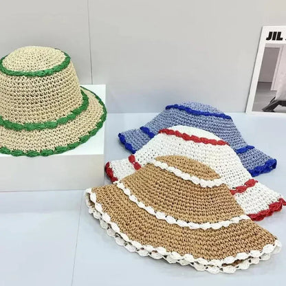Spring Autumn Handmade Crochet Lattice Women Bucket Hat