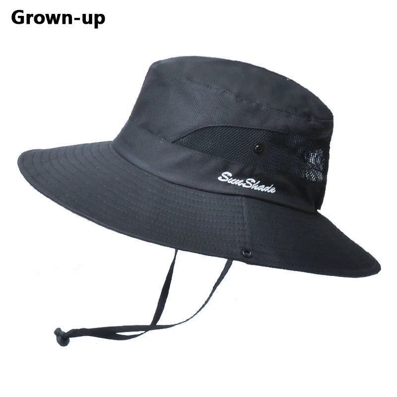 Summer Foldable Breathable Ponytail Mask Bucket Hat