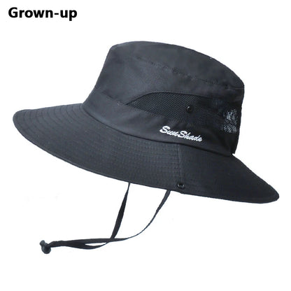 Summer Foldable Breathable Ponytail Mask Bucket Hat