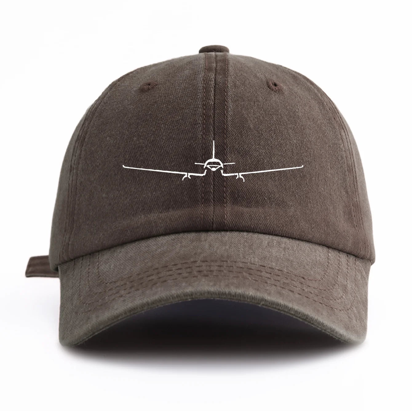 Airplane Print Washed Retro Adjustable Baseball Cap