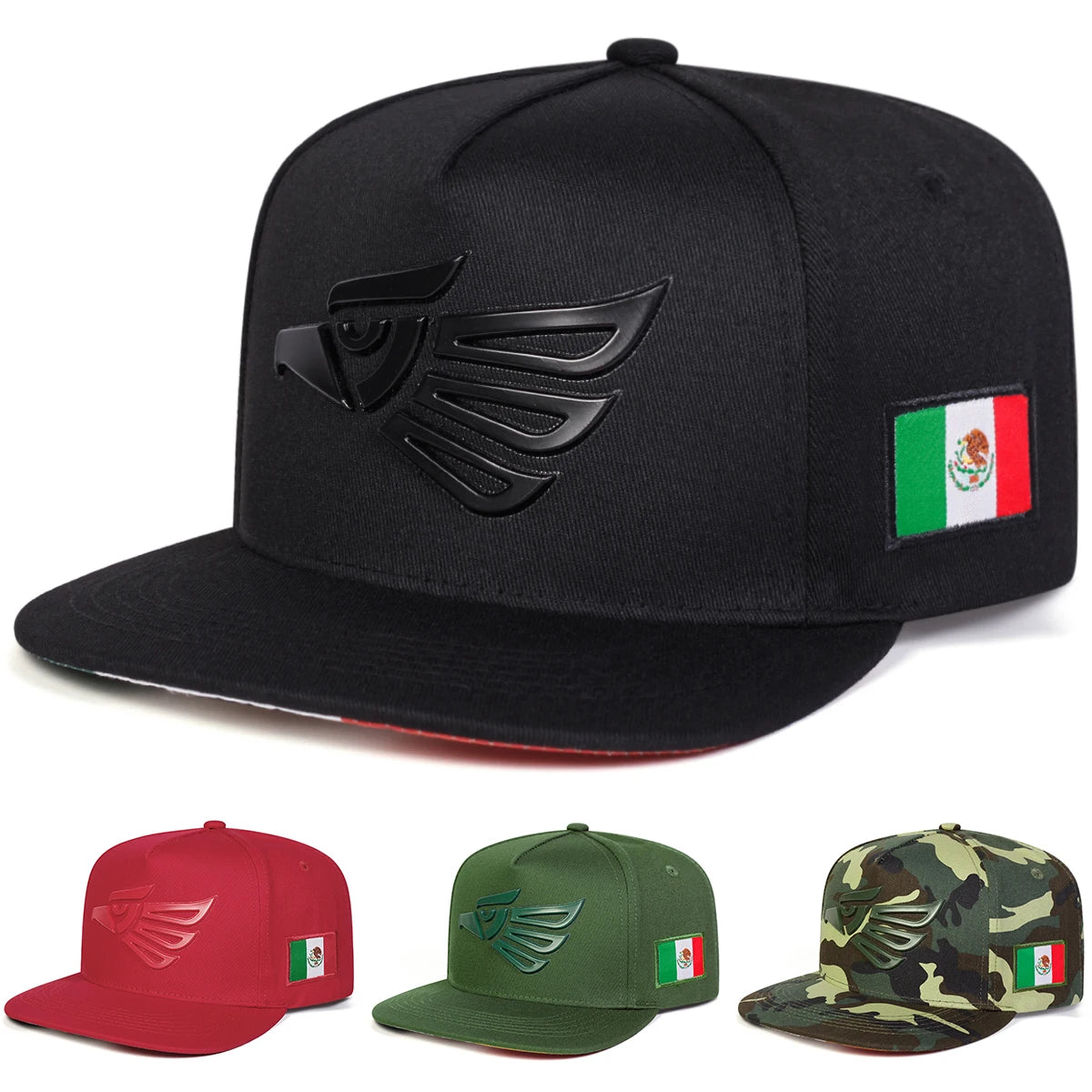 Unisex Eagle Head Embroidery Hip Hop Snapback Cap