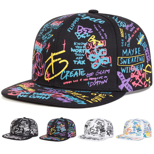 Unisex 88 Letter Graffiti Print Hip-hop Hats