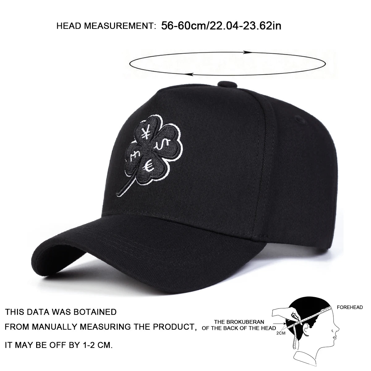 Unisex Four Leaf Clover Embroidered Baseball Cap