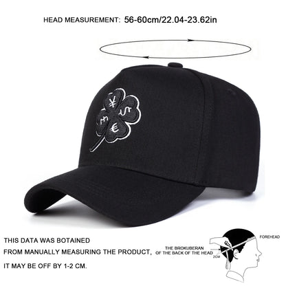 Unisex Four Leaf Clover Embroidered Baseball Cap