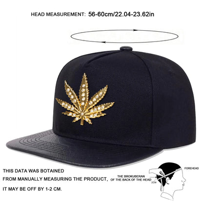 Unisex Maple Leaf Label Leather Hip-hop Hats