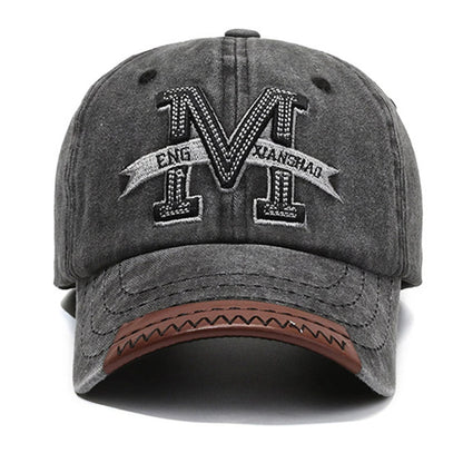 Vintage M Letter Embroidered Baseball Cap