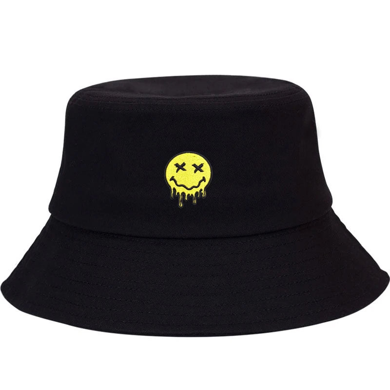 Graffiti Smiley Cotton Bucket Hat