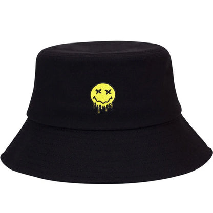 Graffiti Smiley Cotton Bucket Hat