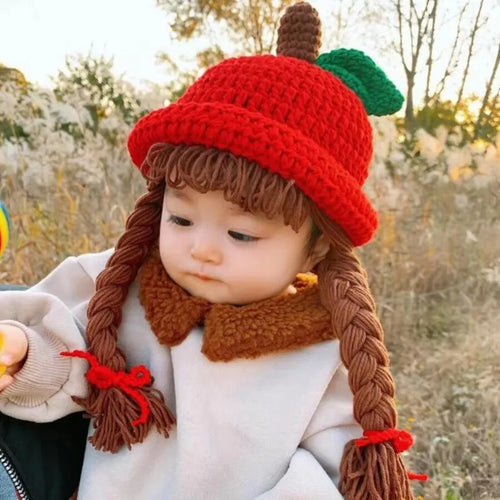 Red Apple Braid Wig Kids Bucket Hat