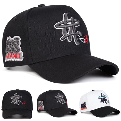 Unisex HA Letter Embroidered Adjustable Baseball Cap