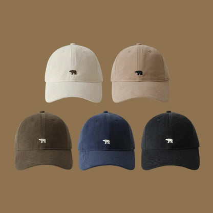 Unisex Polar Bear Embroidered Retro Baseball Cap