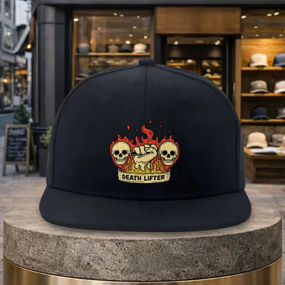 Death Lifter Skulls Flat Brim Snapback Cap