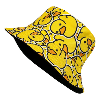 Reversible Cartoon Print Duck Bucket Hat Unisex