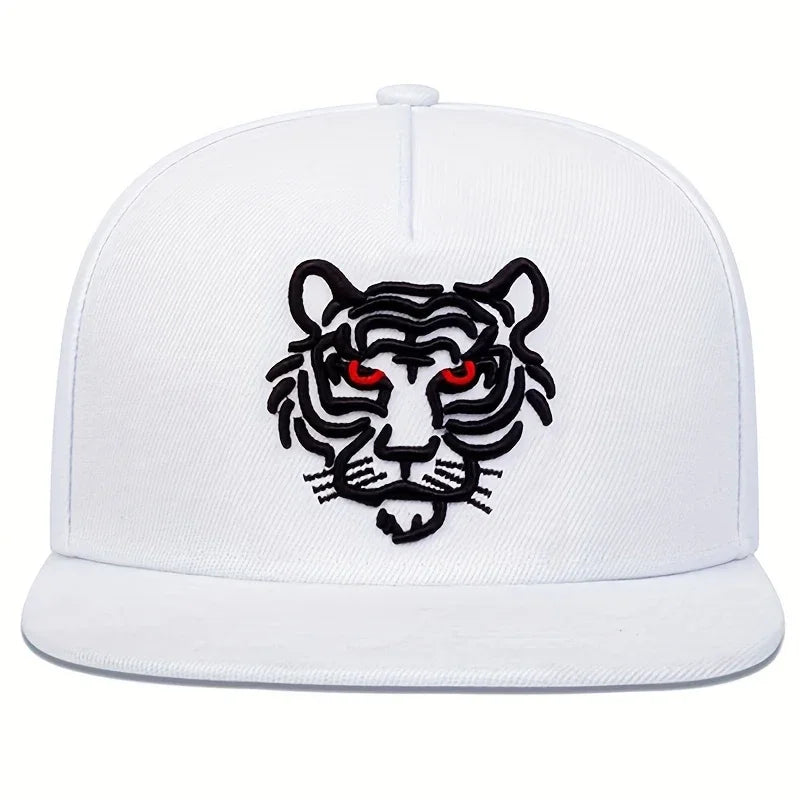 Tiger Embroidery Unisex Streetwear Snapback Cap