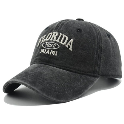 Vintage Washed Florida Embroidery Baseball Cap