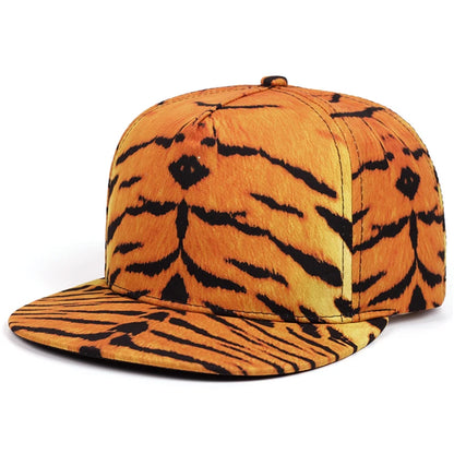 Printed Pattern Flat Brim Hip Hop Baseball Cap
