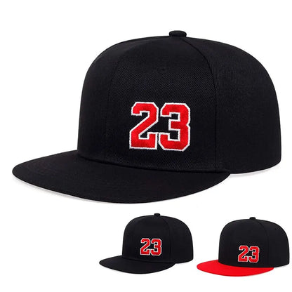 23 Number Letter Embroidery Hip Hop Snapback Cap