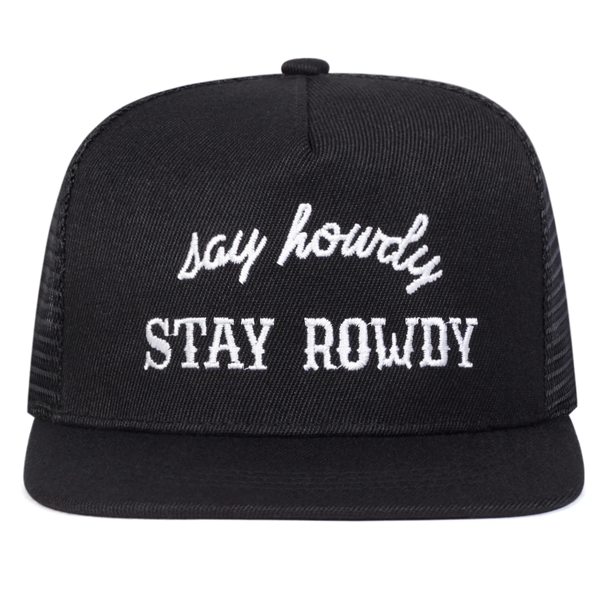 Unisex Stay Rowdy Embroidery Hip-hop Net Hats