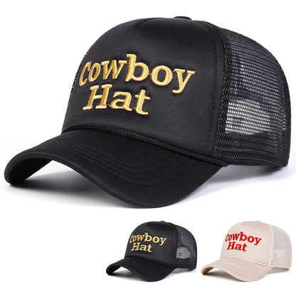 Letter Embroidered Cowboy Style Adjustable Baseball Hat