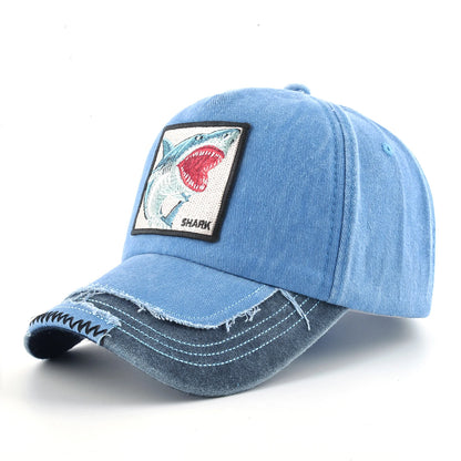 Shark Patch Denim Baseball Cap
