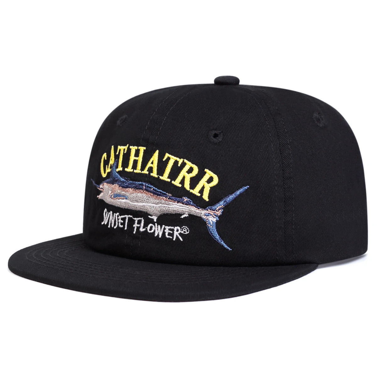 Sunset Flower Embroidered Hip Hop Cap