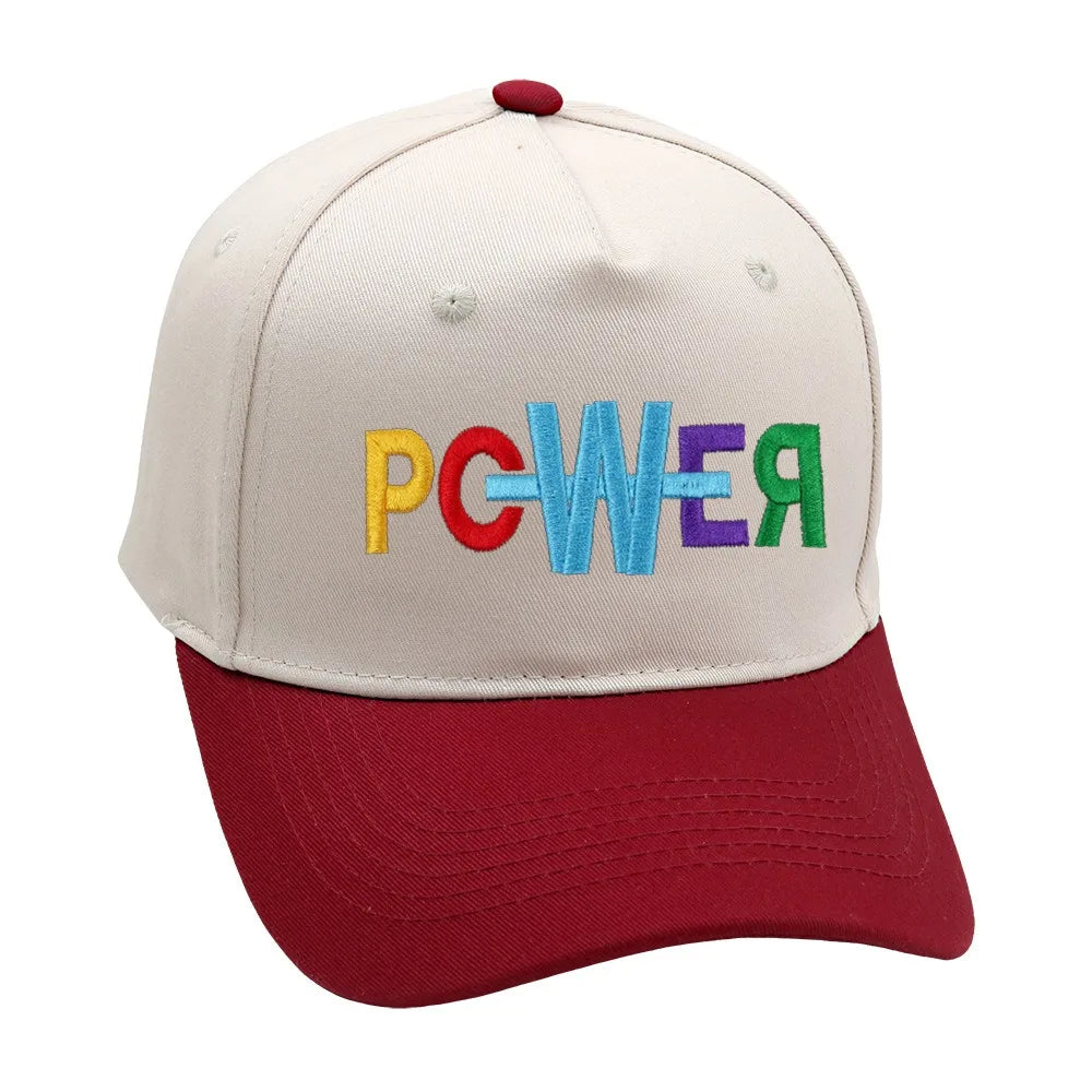 Retro Color Block Embroidered Baseball Cap