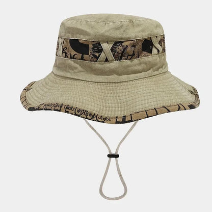 Cotton Letter Embroidery Bucket Hat