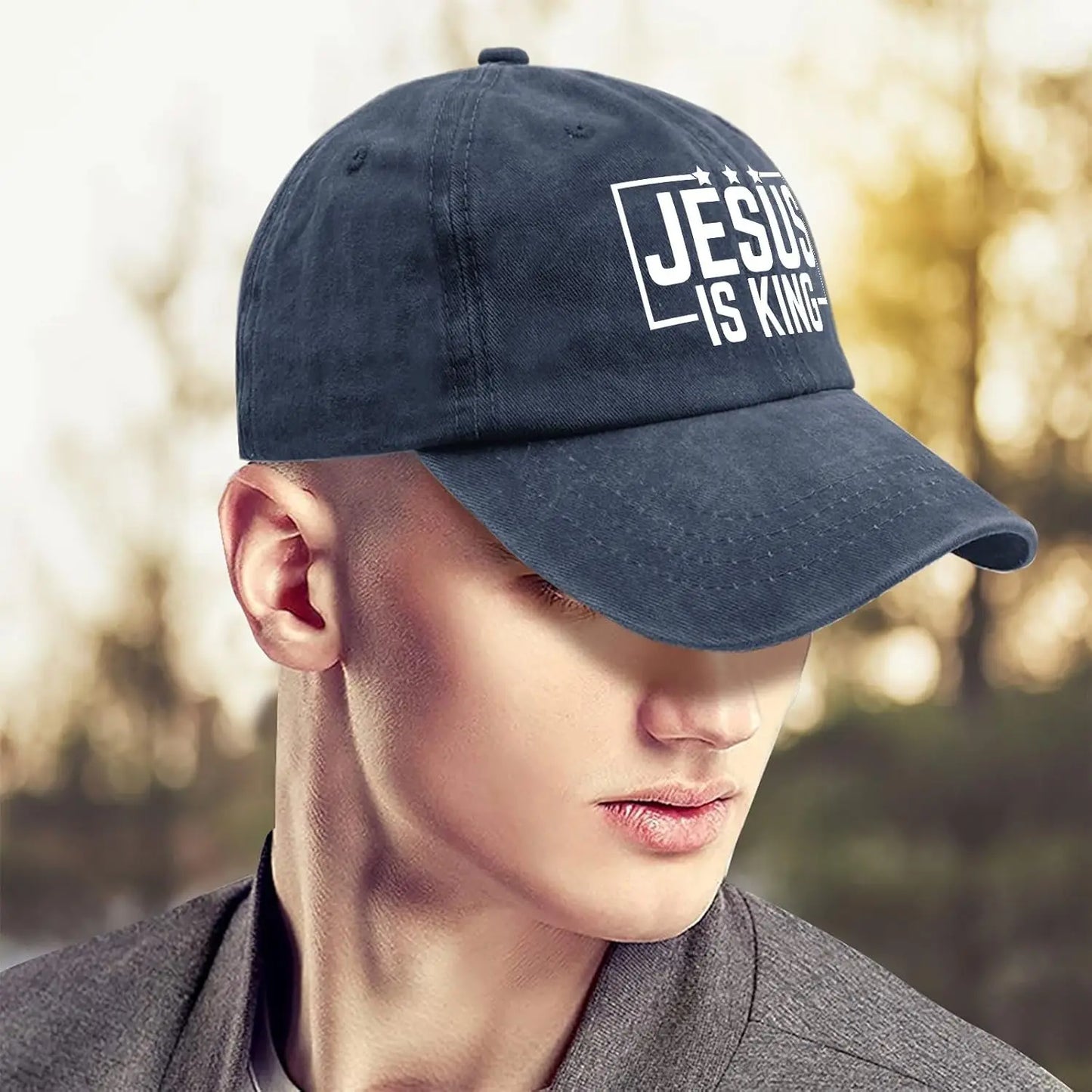 Jesus Is King Vintage Washed Baseball Cap