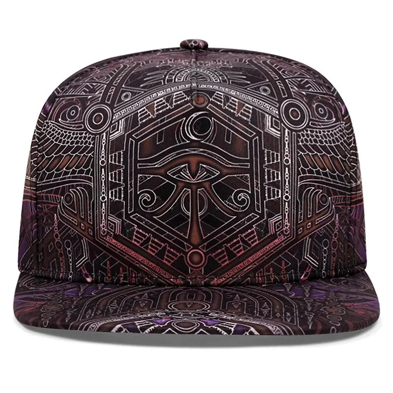 Horus Print Cartoon Snapback Cap