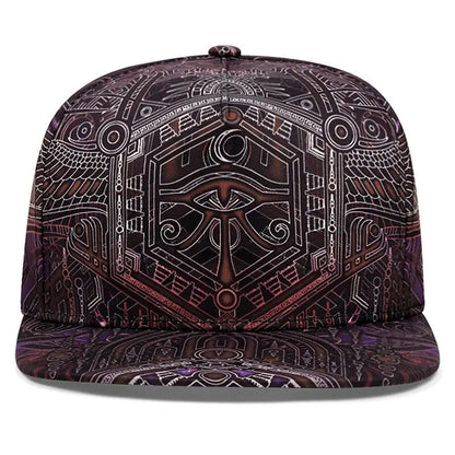 Horus Print Cartoon Snapback Cap