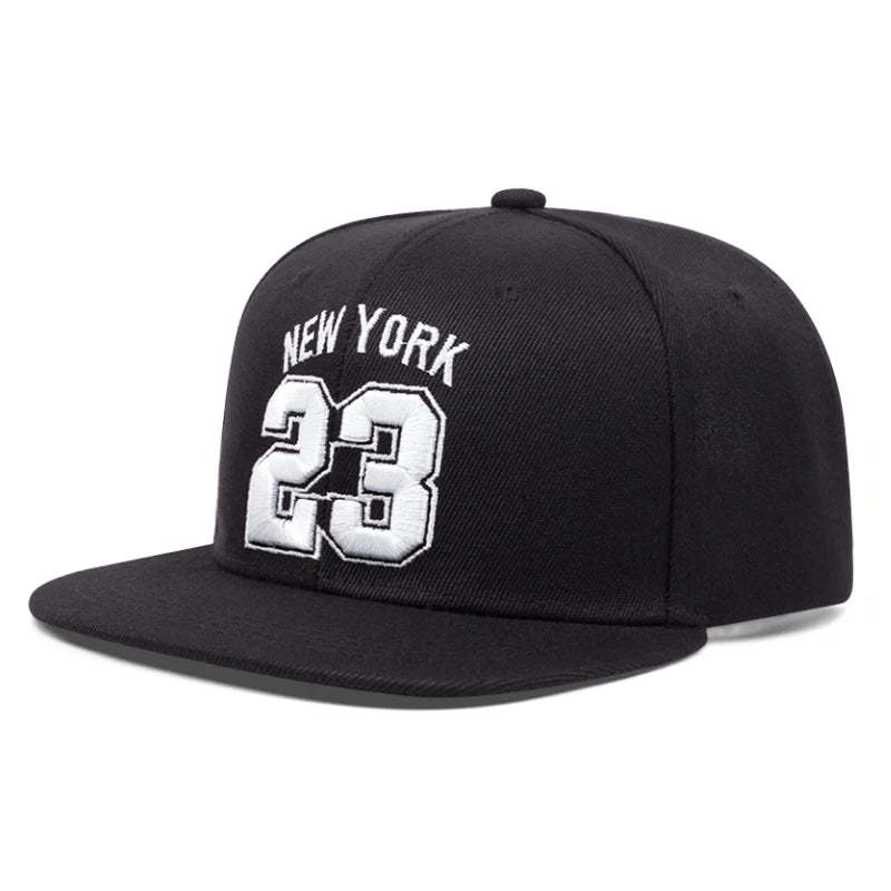 No 23 New York Embroidered Flat Edge Baseball Cap