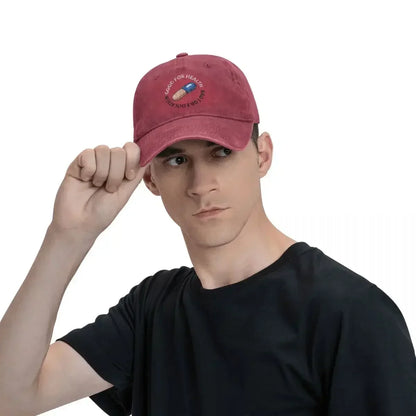 Akira Curious Pill Vintage Denim Baseball Cap