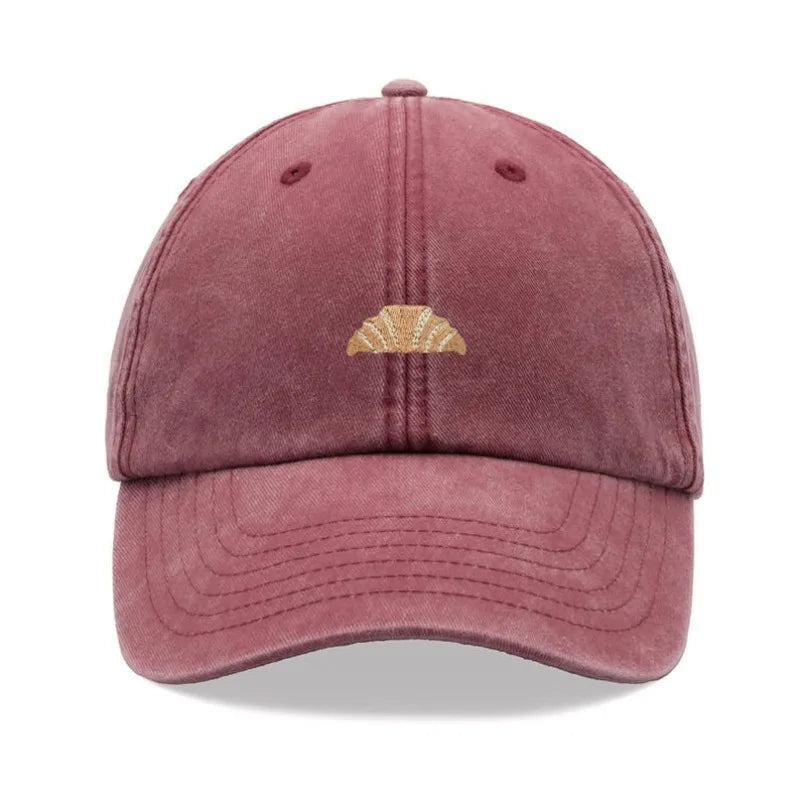 Croissant Printing Retro Washed Leisure Baseball Cap
