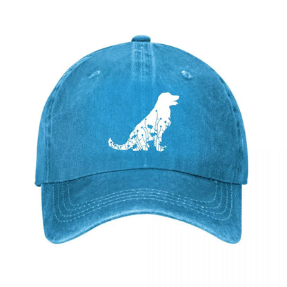 Vintage Washed Cotton Dog Pattern Baseball Cap
