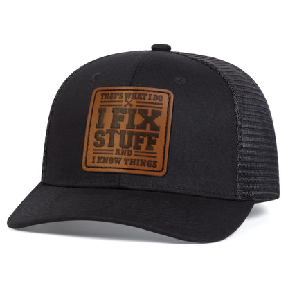 Unisex IFIXSTUFF Leather Label Baseball Net Caps